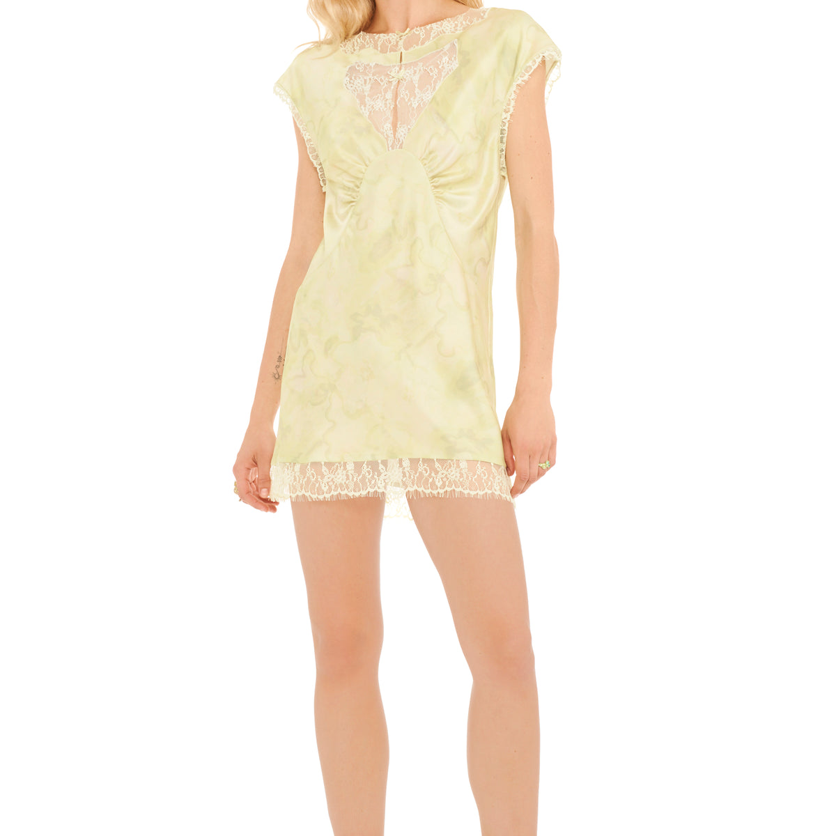 collie floral mini dress SAGE SCRIBBLE WATERLILY Green Goddess Dressing Recipe EXTRA SMALL My Actual Bust is:27