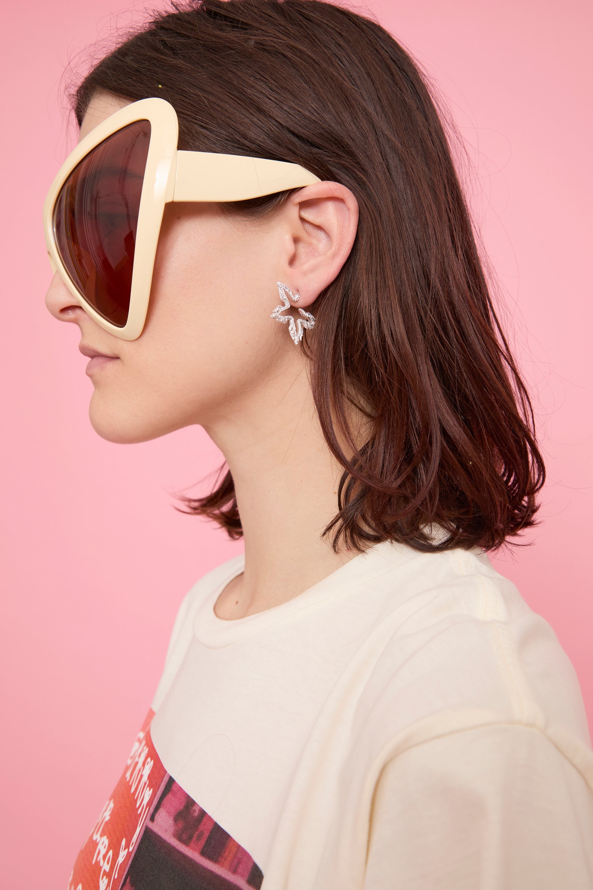 CRYSTAL CLEAR FLAME STAR EARRINGS