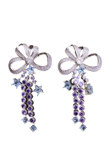 AMETHYST BOW JANGLE EARRINGS