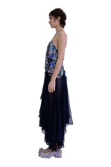 NAVY GARDEN BLUR MAGNOLIA DRESS