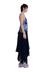 NAVY GARDEN BLUR MAGNOLIA DRESS