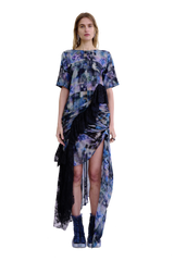 NAVY GARDEN BLUR FANNY RITUAL DRESS