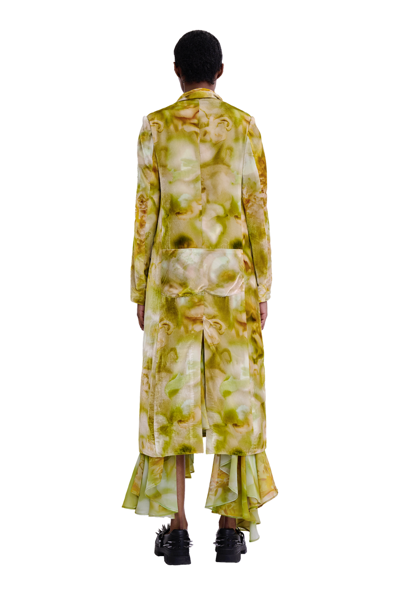 SAGE MOLTEN FLORAL SHORT WOLVERINE COAT