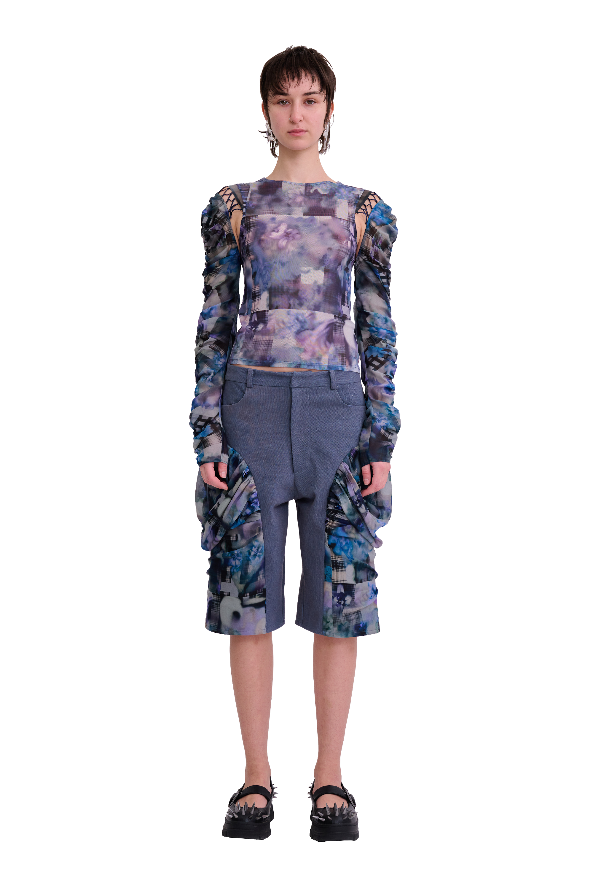 NAVY GARDEN BLUR GIVA SHORT