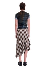 LIGHT BROWN PLAID DRIZZLE SKIRT