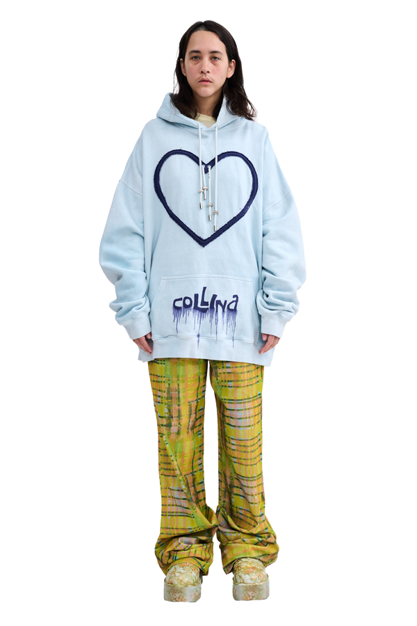 DUSTY BLUE HEART HOODIE