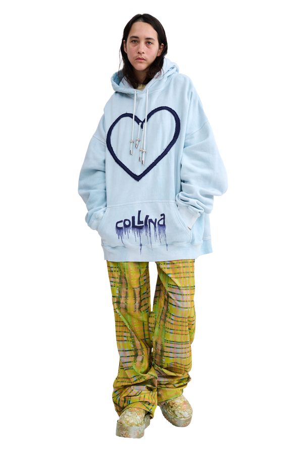 DUSTY BLUE HEART HOODIE