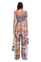 PAINTED PLAID LAWN SKIRT CARGO PANT