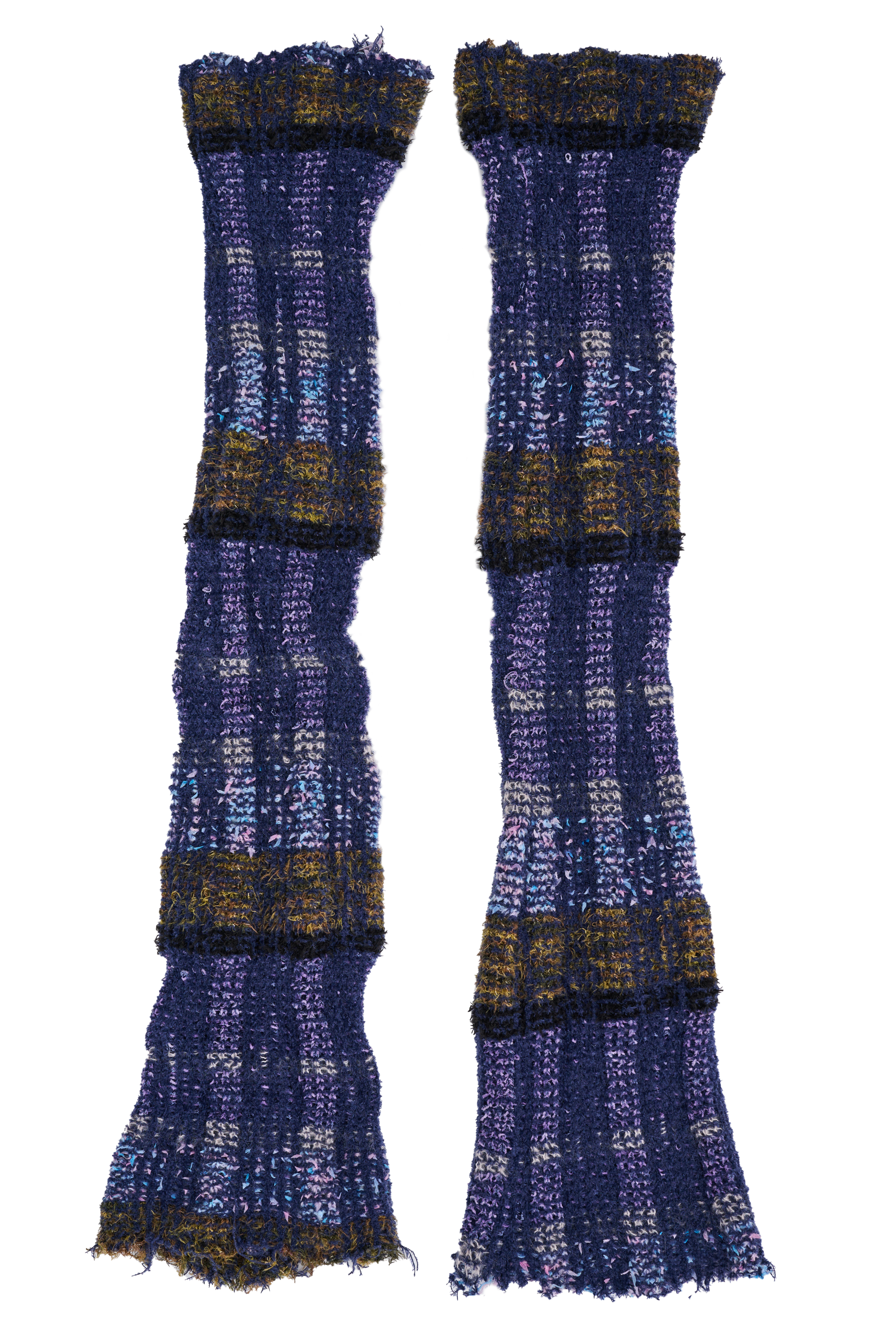VITELLI PURPLE PLAID LEG WARMERS