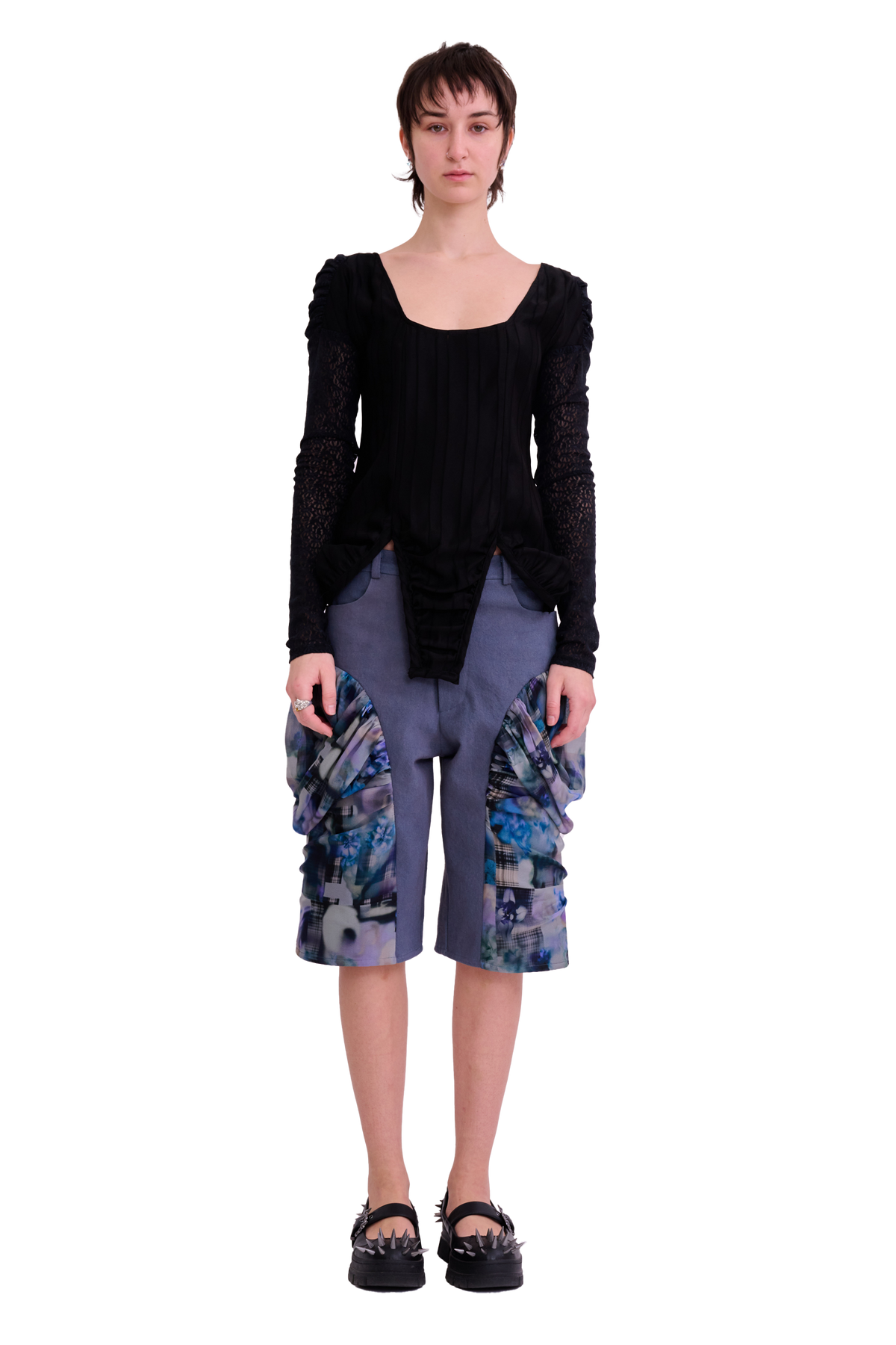 SATIN STRIPE MAGNOLIA TOP