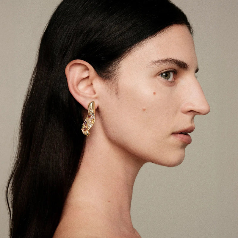 Encrusted Abstract Earrings