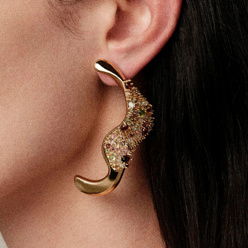 Encrusted Abstract Earrings