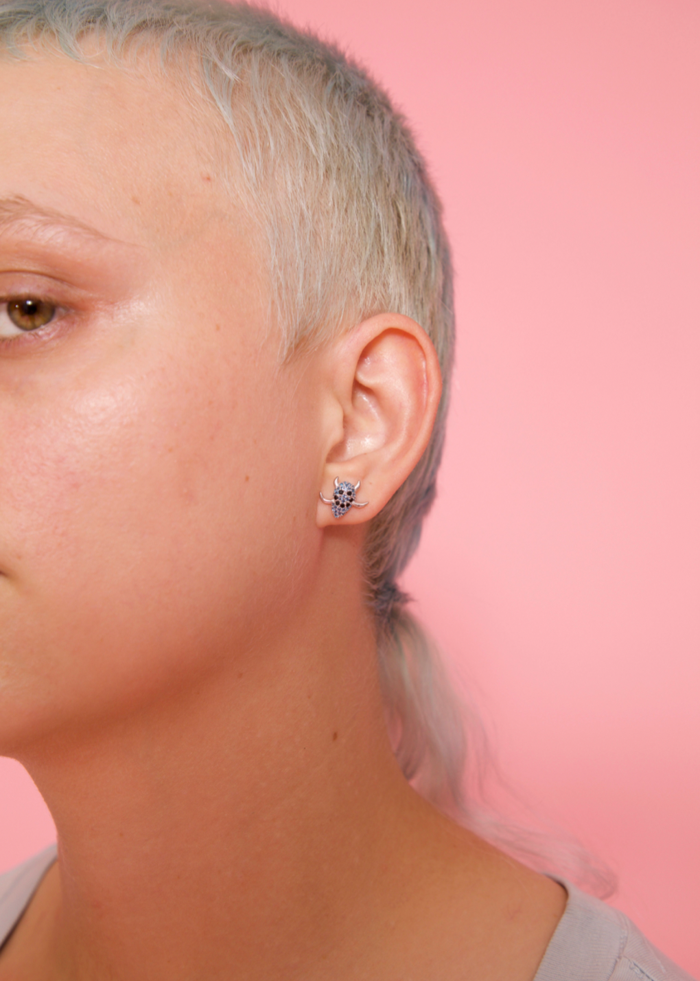 AQUAMARINE SPIKE MONSTER STUDS