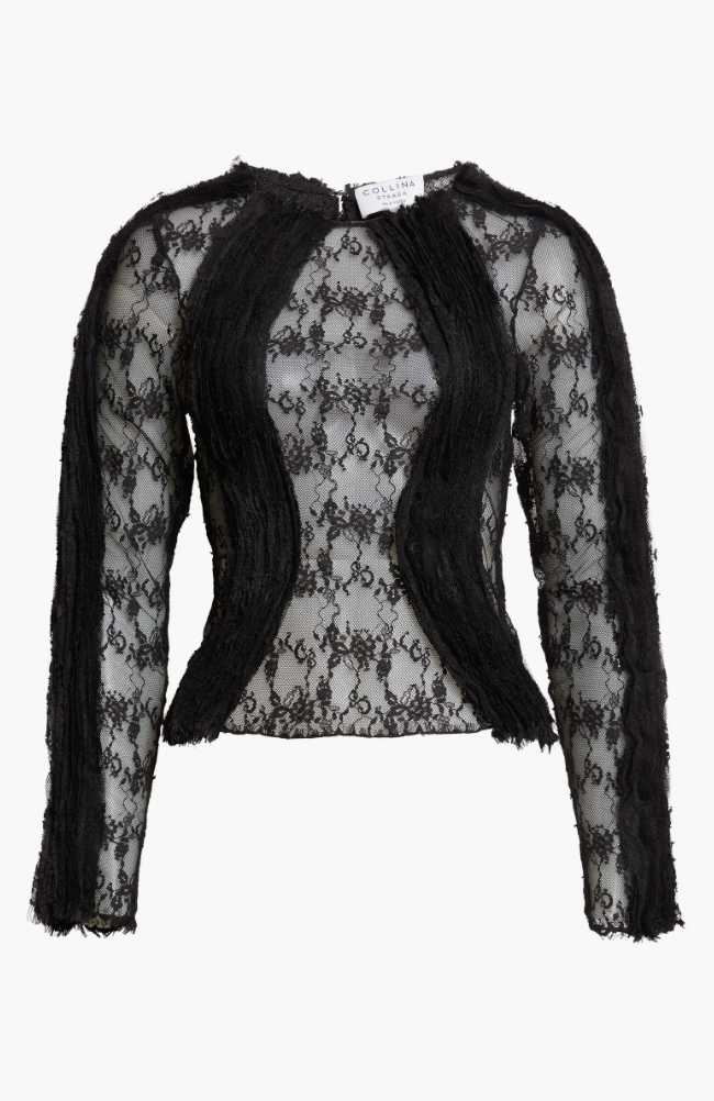 BLACK WAVY DANDELION TOP