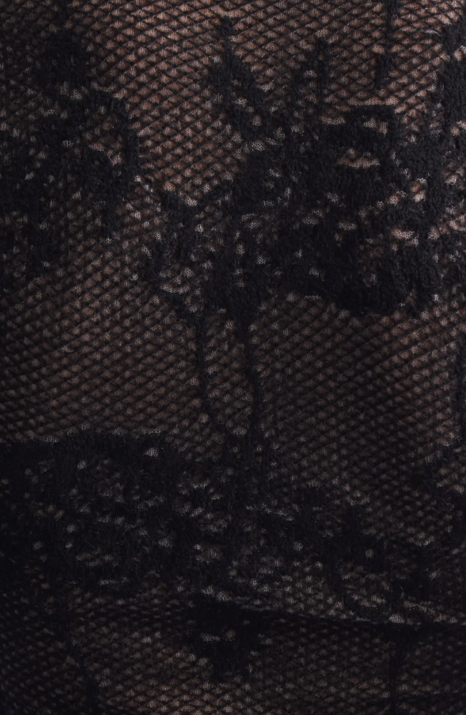 BLACK KNIT LACE YURI DRESS