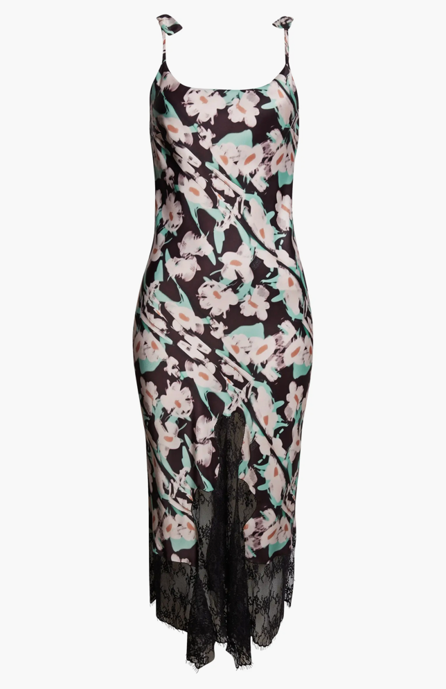 BLACK PAINTED DAISY CYPRESS DRESS