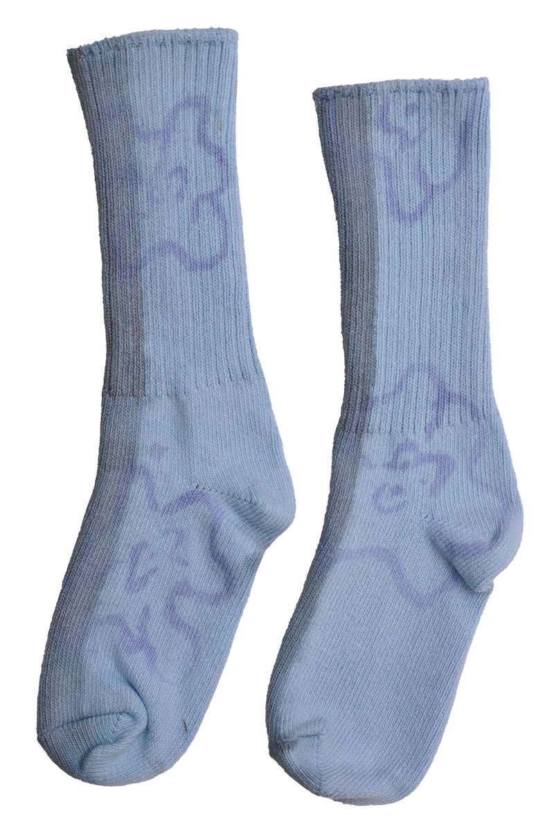 STORM BLUE FLOWER STRIPE SOCKS