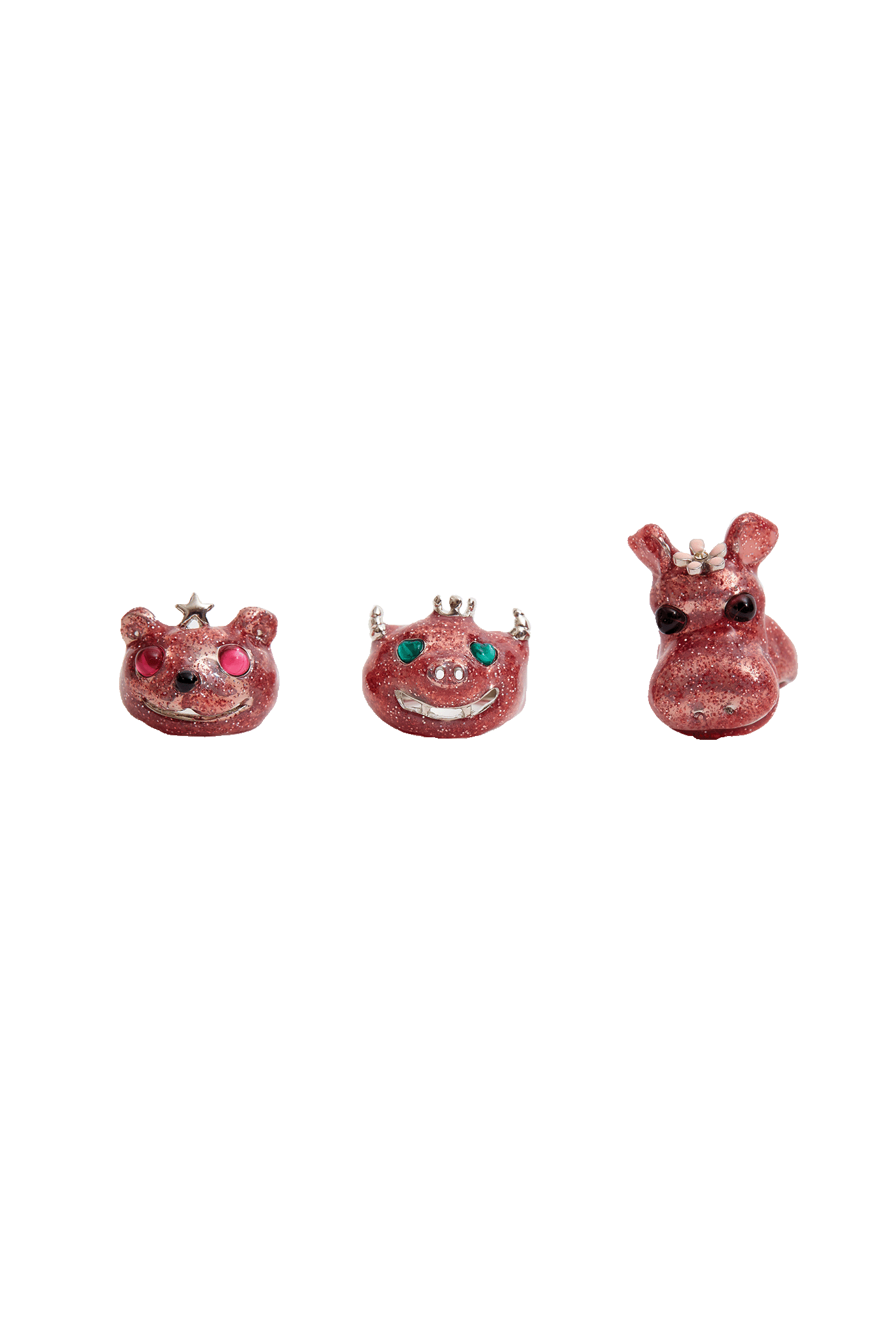 PINK GLITTER MUNSTER RING