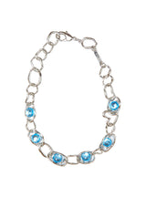 SKY SILVER GEMSTONE CRUSHED CHAIN NECKLACE