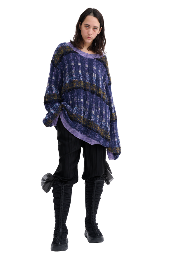 VITELLI PURPLE PLAID WOOLLY SWEATER