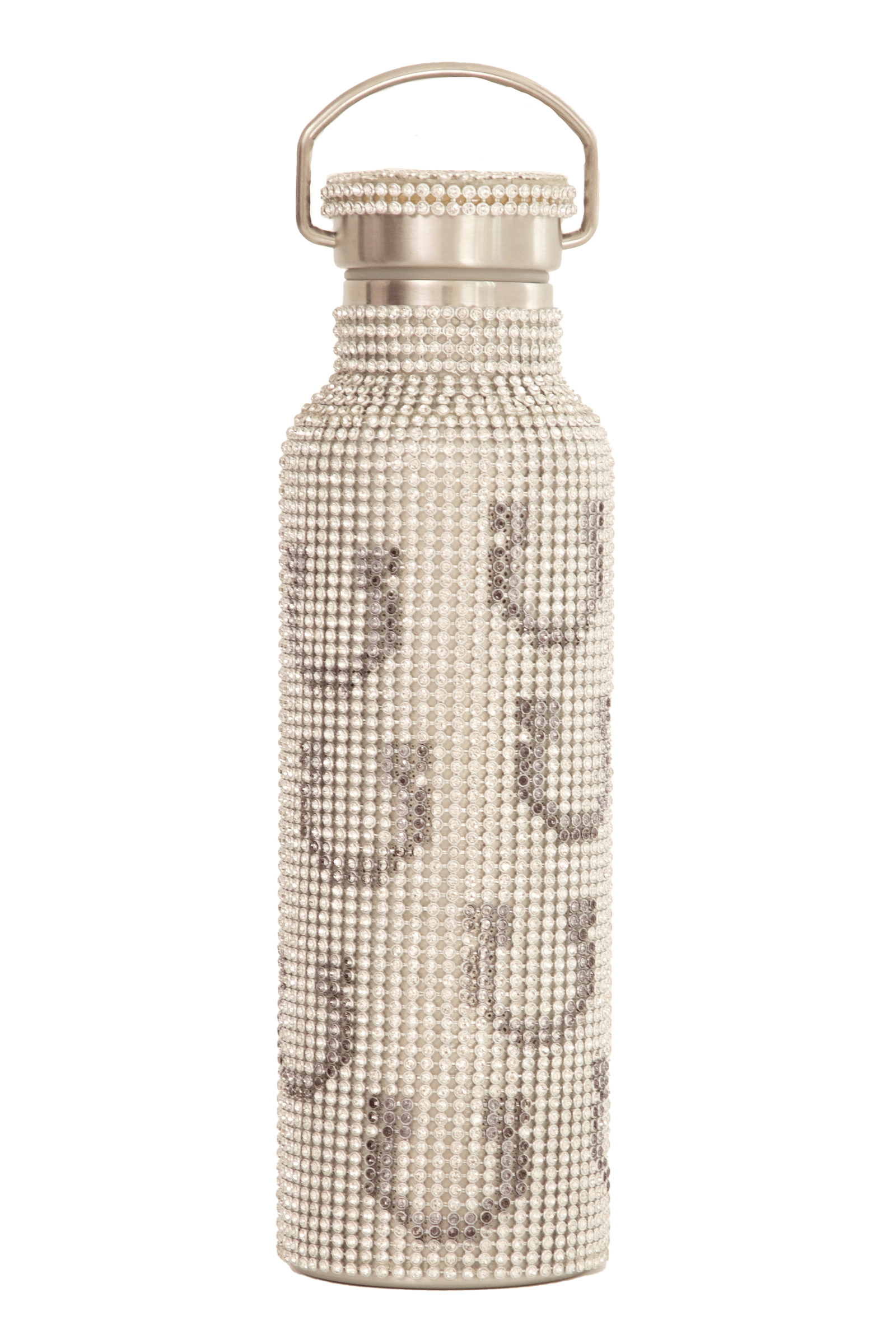 CHARCOAL HORSE SHOE RHINESTONE WATER BOTTLE | Collina Strada