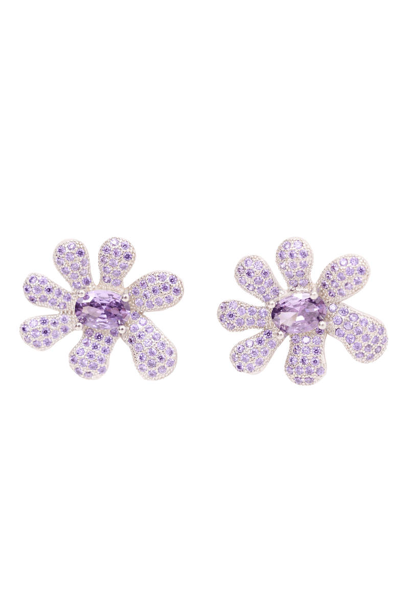 AMETHYST PAVE SQUASHED BLOSSOM EARRING