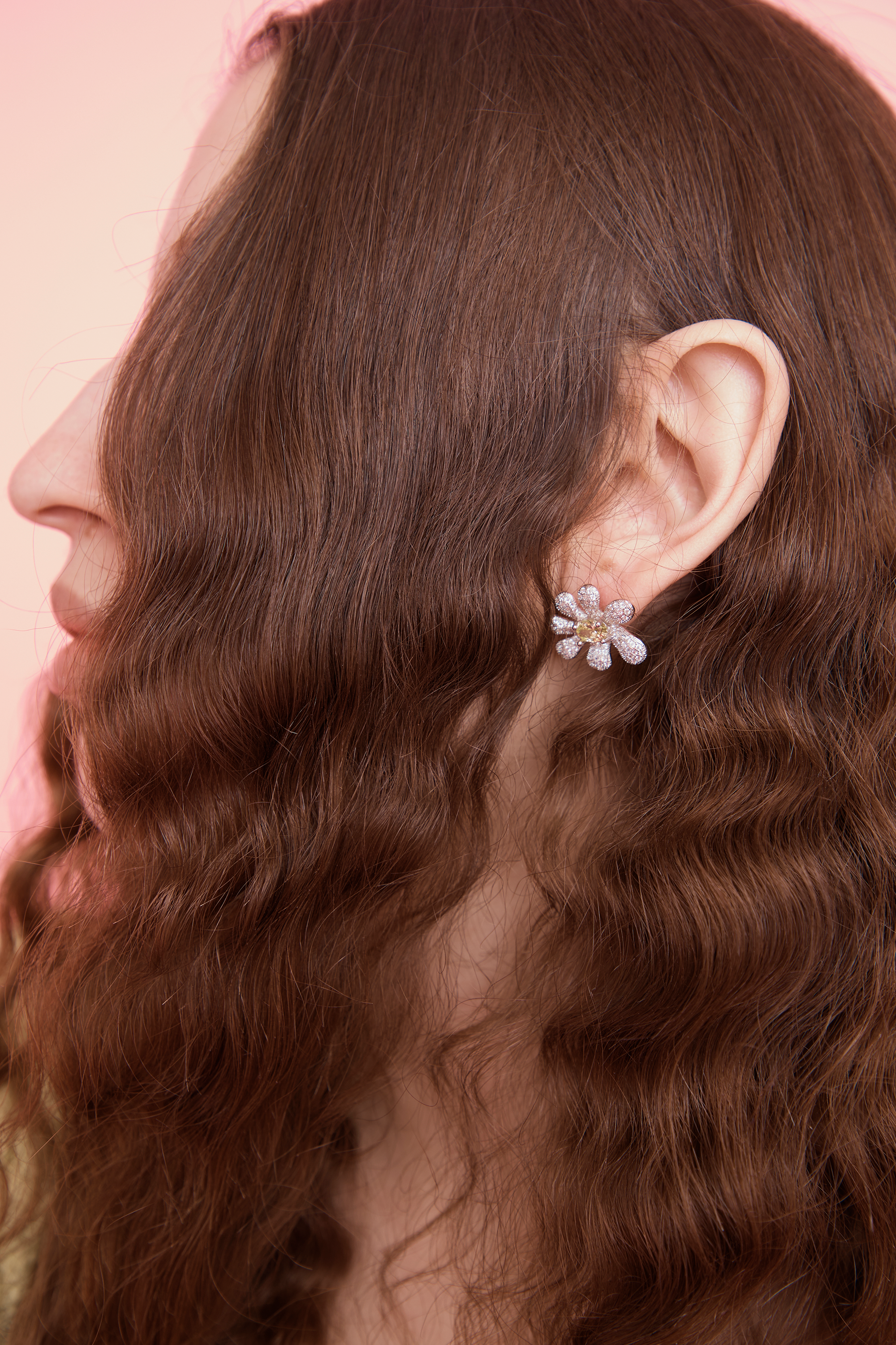 CANARY CRYSTAL PAVE SQUASHED BLOSSOM EARRING