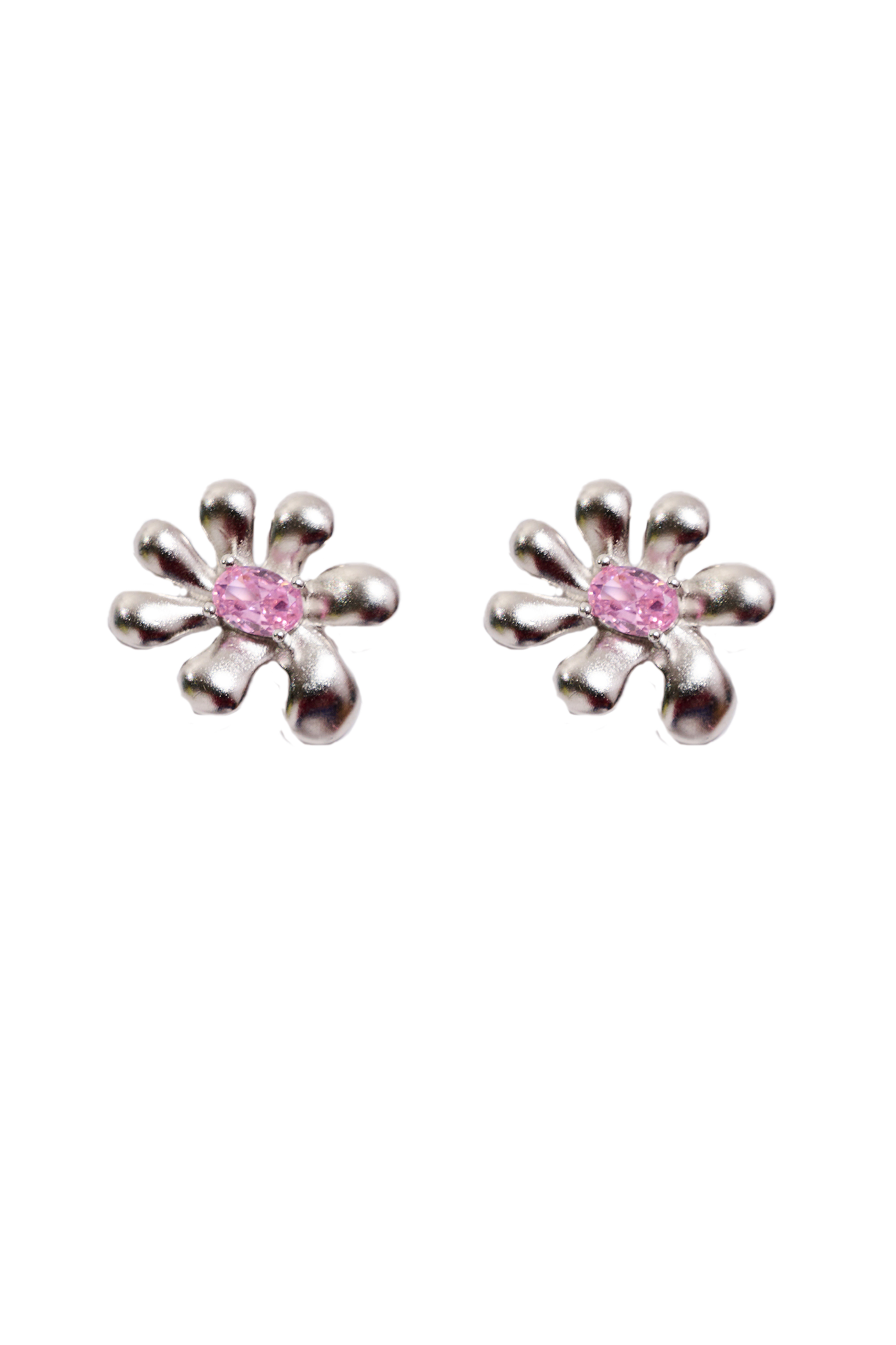 LIGHT ROSE SQUASHED BLOSSOM EARRING