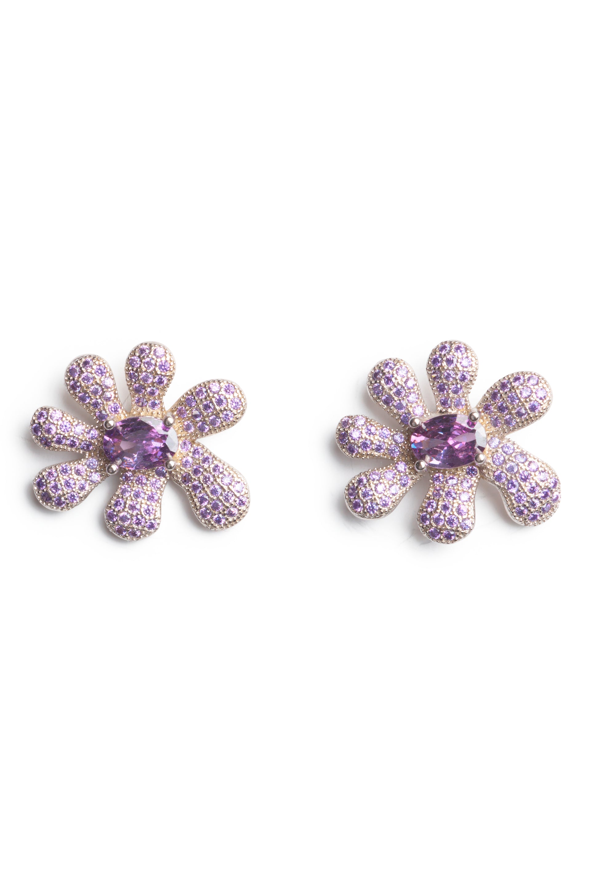 AMETHYST PAVE SQUASHED BLOSSOM EARRING