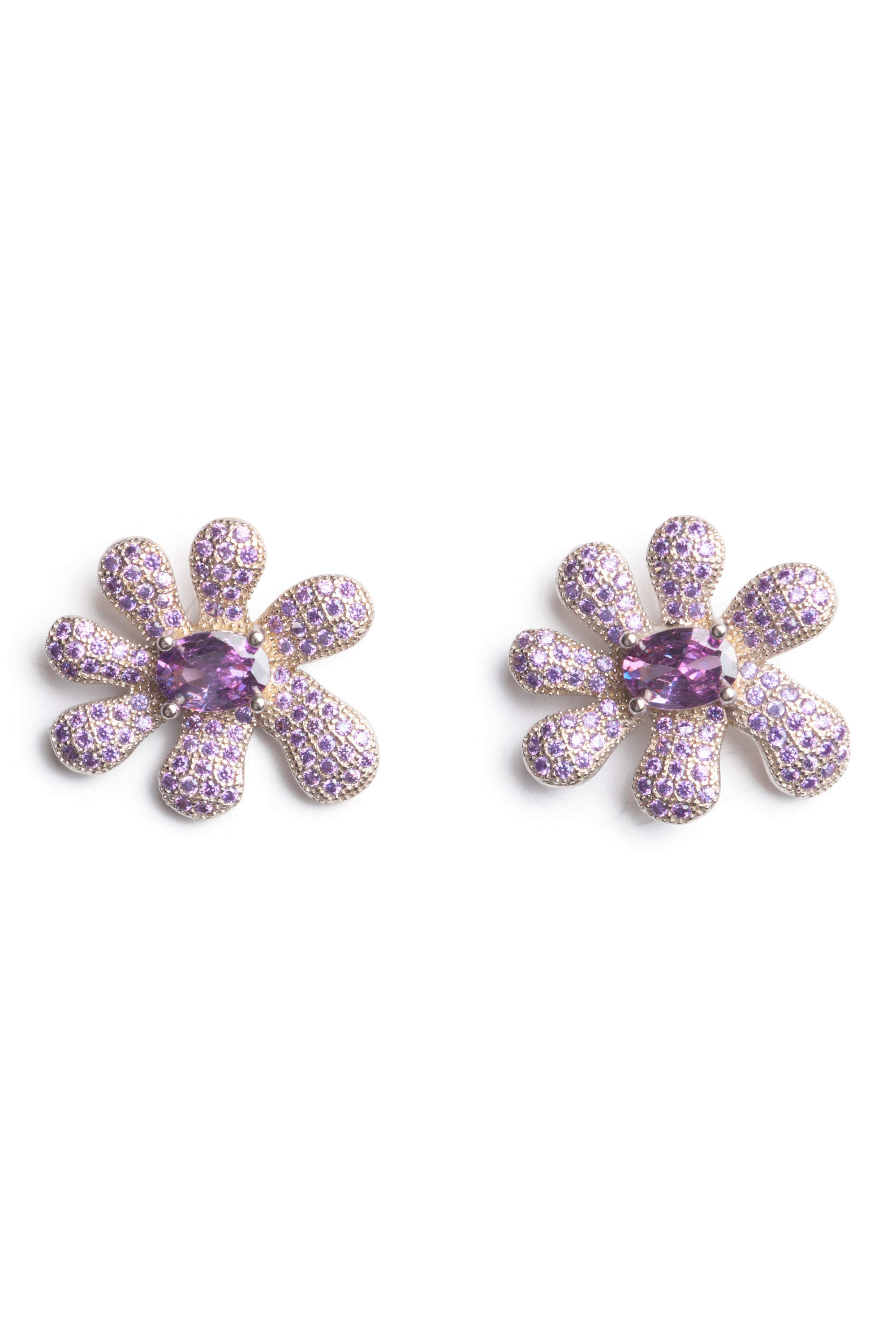 AMETHYST PAVE SQUASHED BLOSSOM EARRING