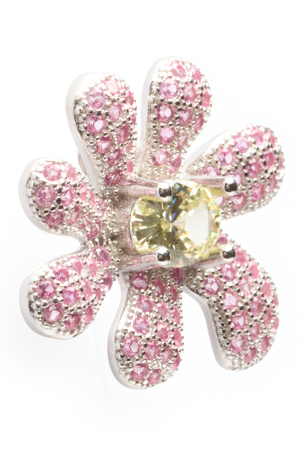 HOT PINK CANARY SQUASHED BLOSSOM EARRING