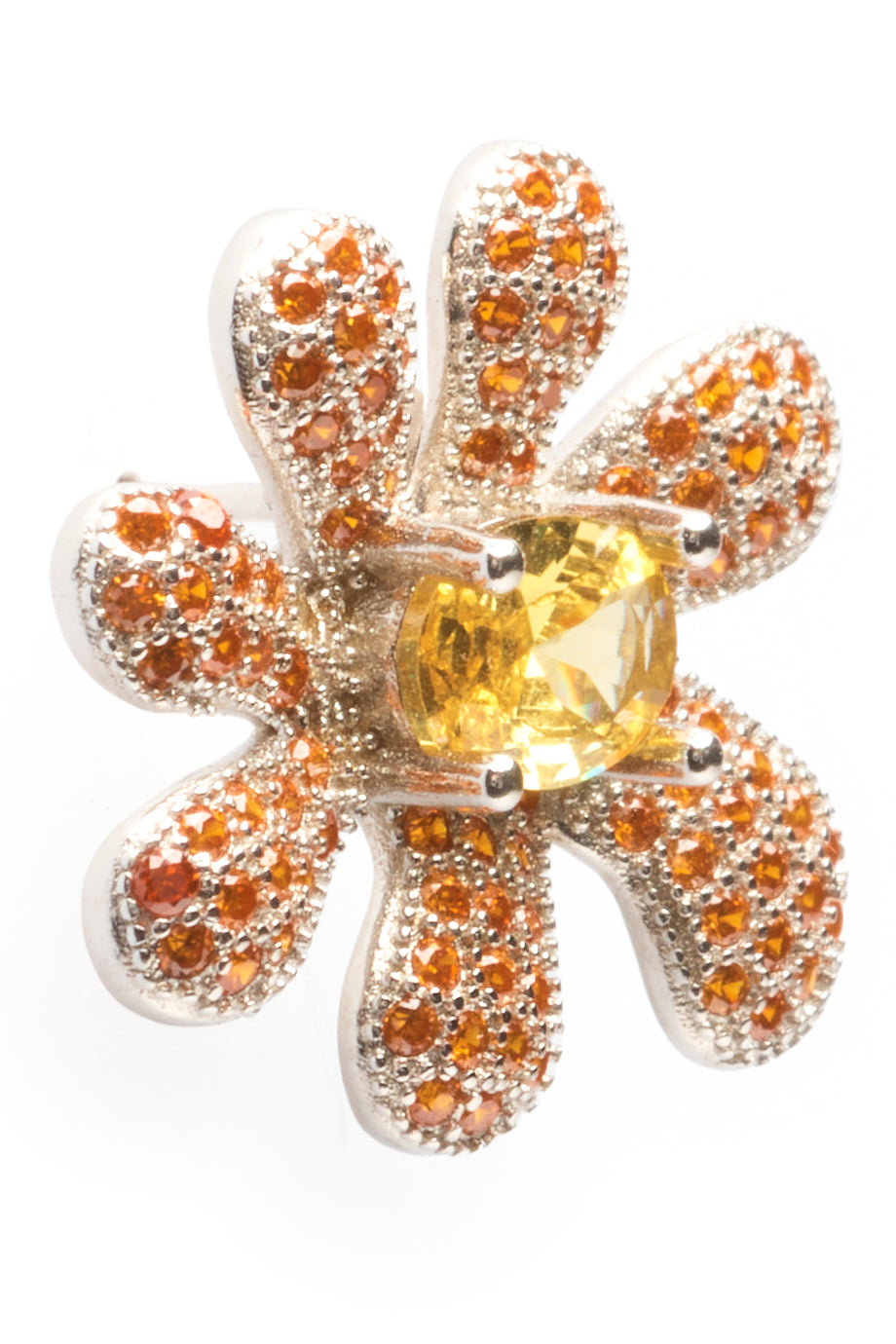 TOPAZ PAVE SQUASHED BLOSSOM EARRING