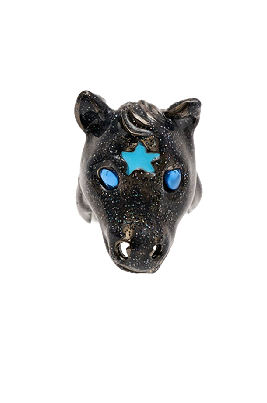 GLITTER GREY BABY PONY RING