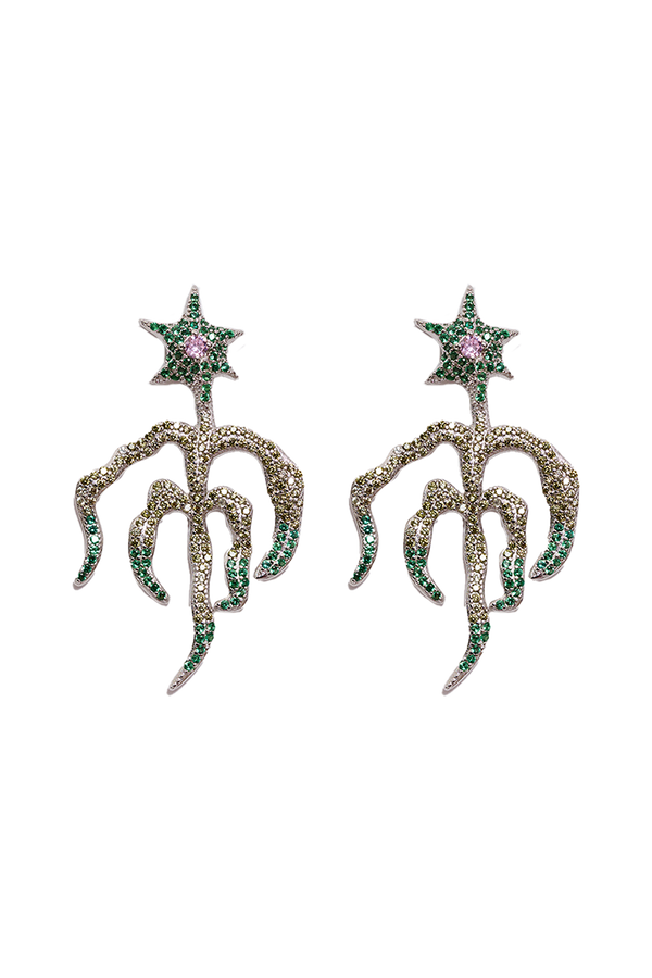 EMERALD SPROUTING STAR EARRING
