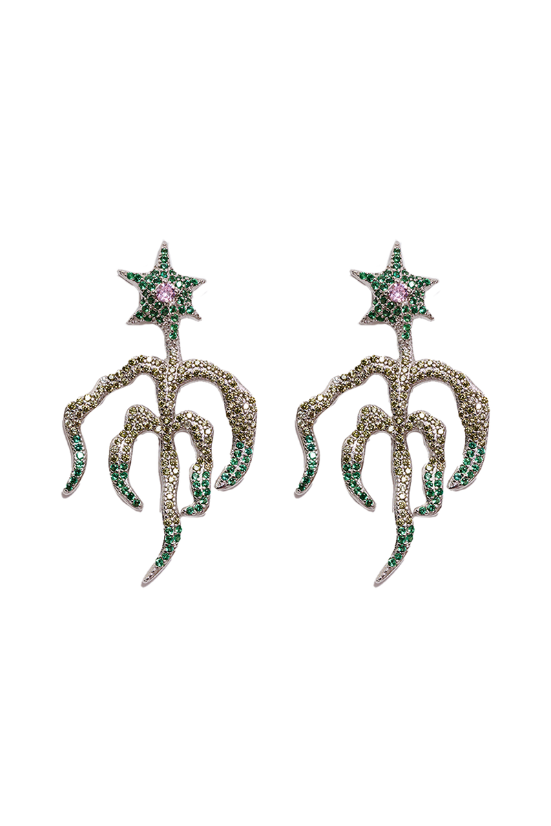 EMERALD SPROUTING STAR EARRING