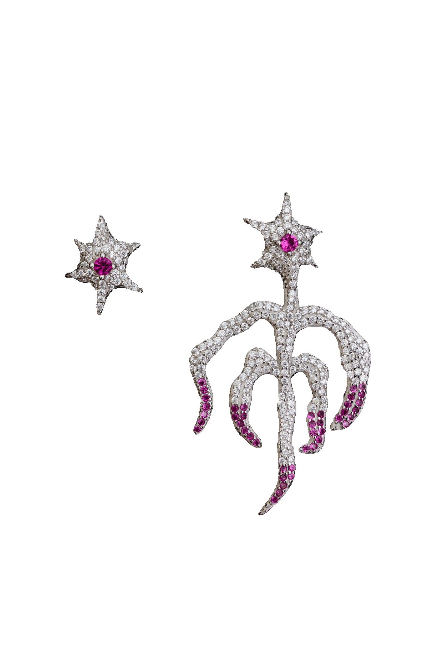 HOT PINK STARBURST MIX EARRING