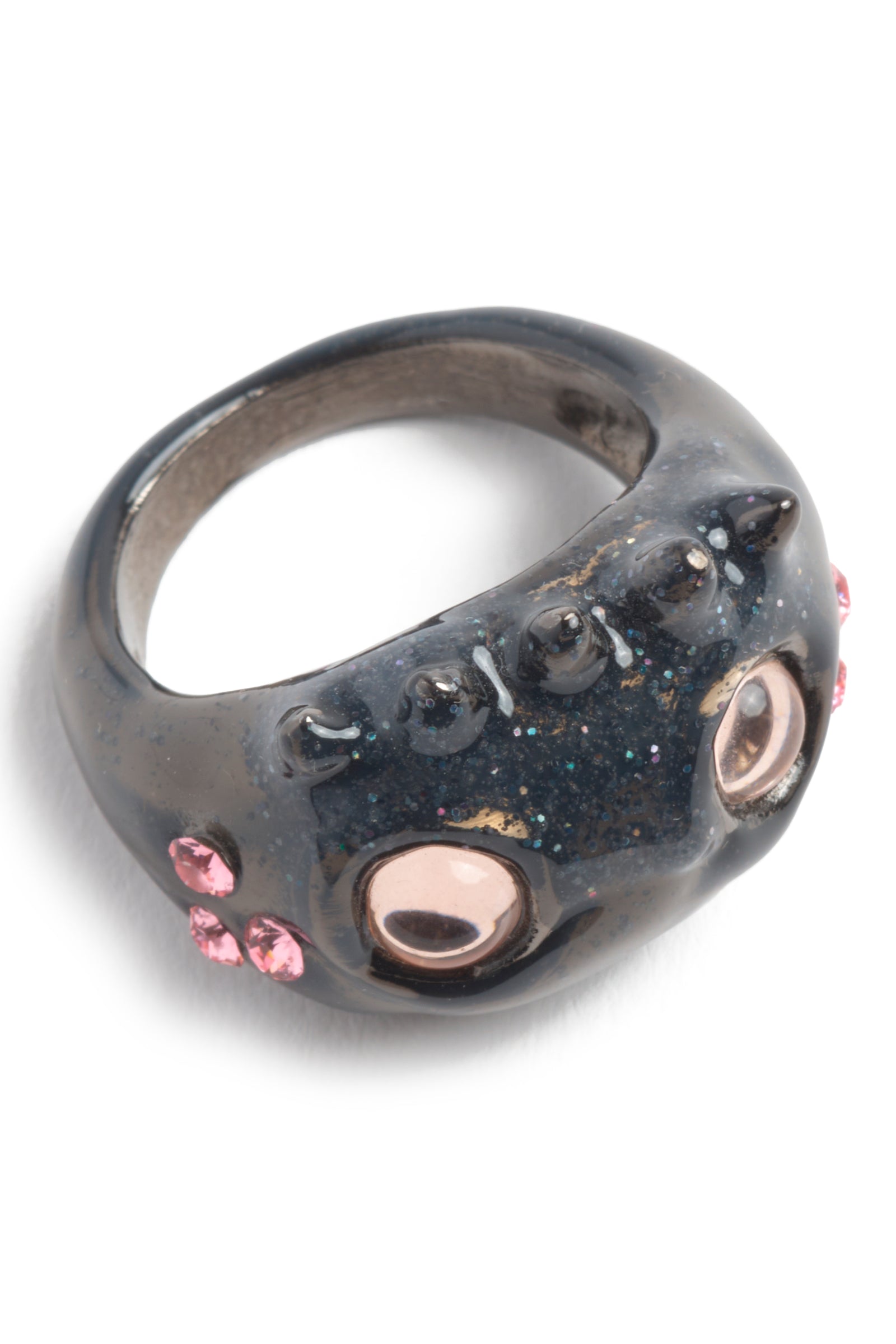 BLACK GLITTER LIBERTY FROG RING | COLLINA STRADA – Collina