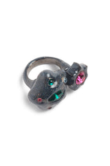 GLITTER BLACK STARLET RING