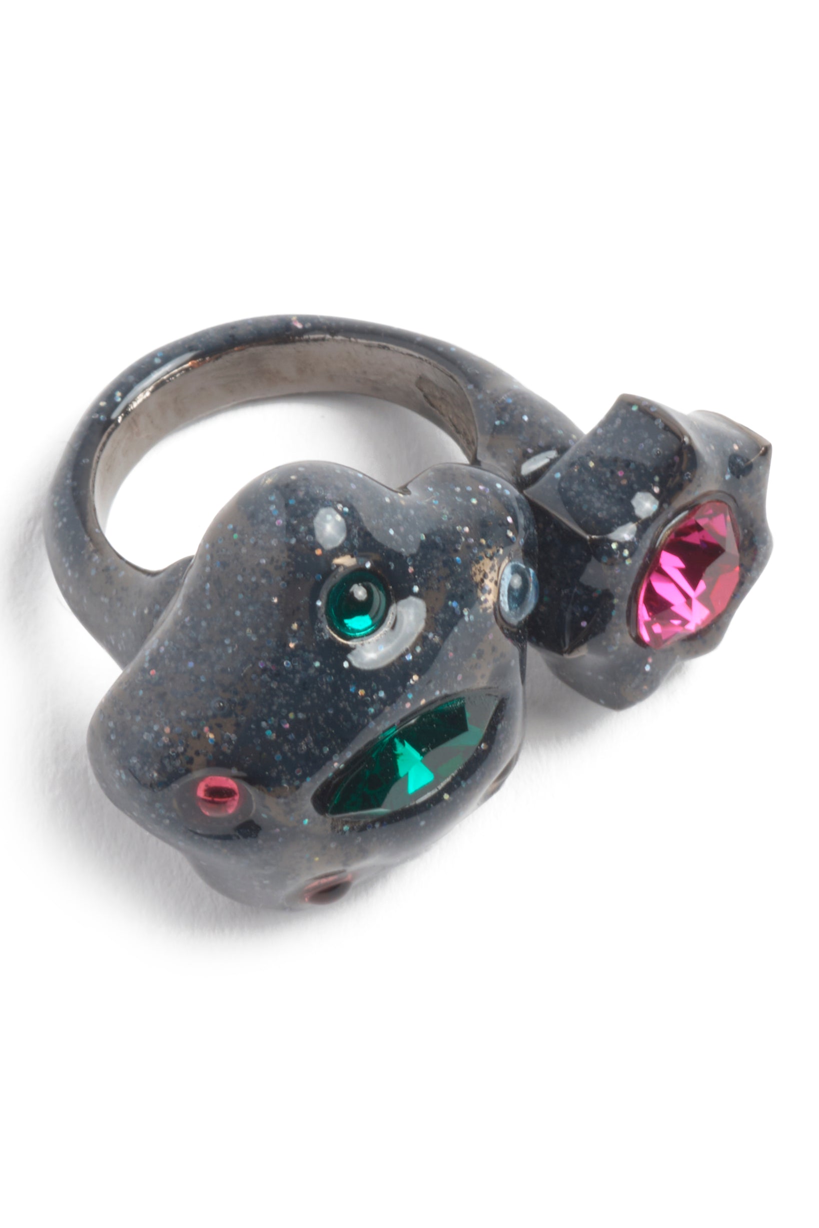 GLITTER BLACK STARLET RING