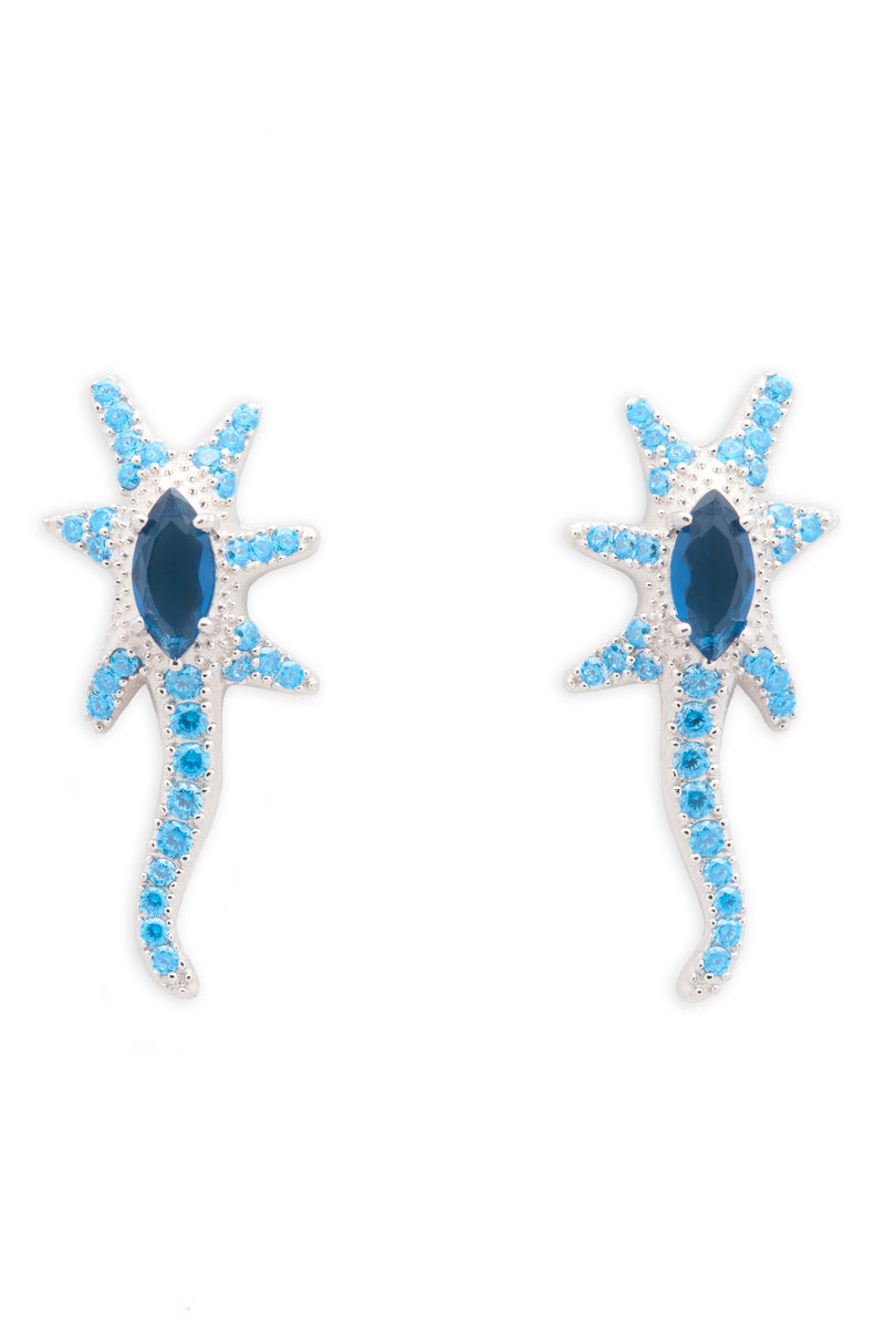 AQUAMARINE STAR TRAIL EARRINGS