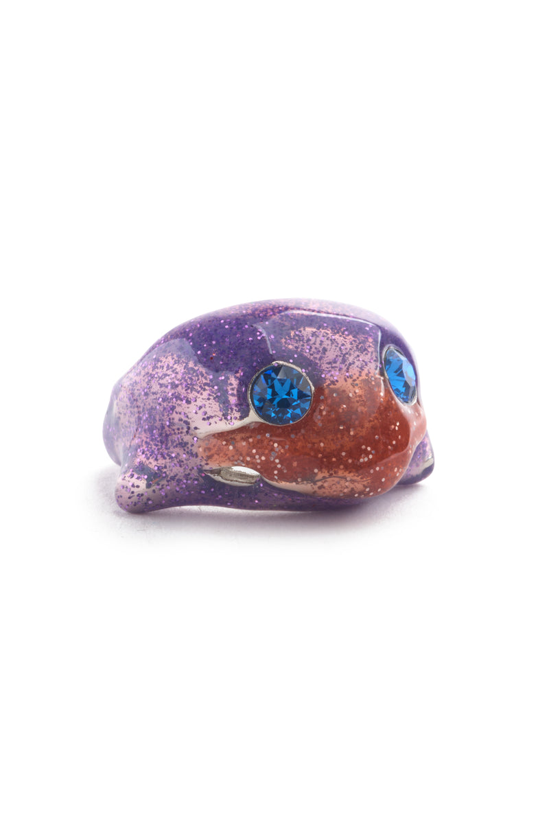 PINK GLITTER BABY DOLPHIN RING
