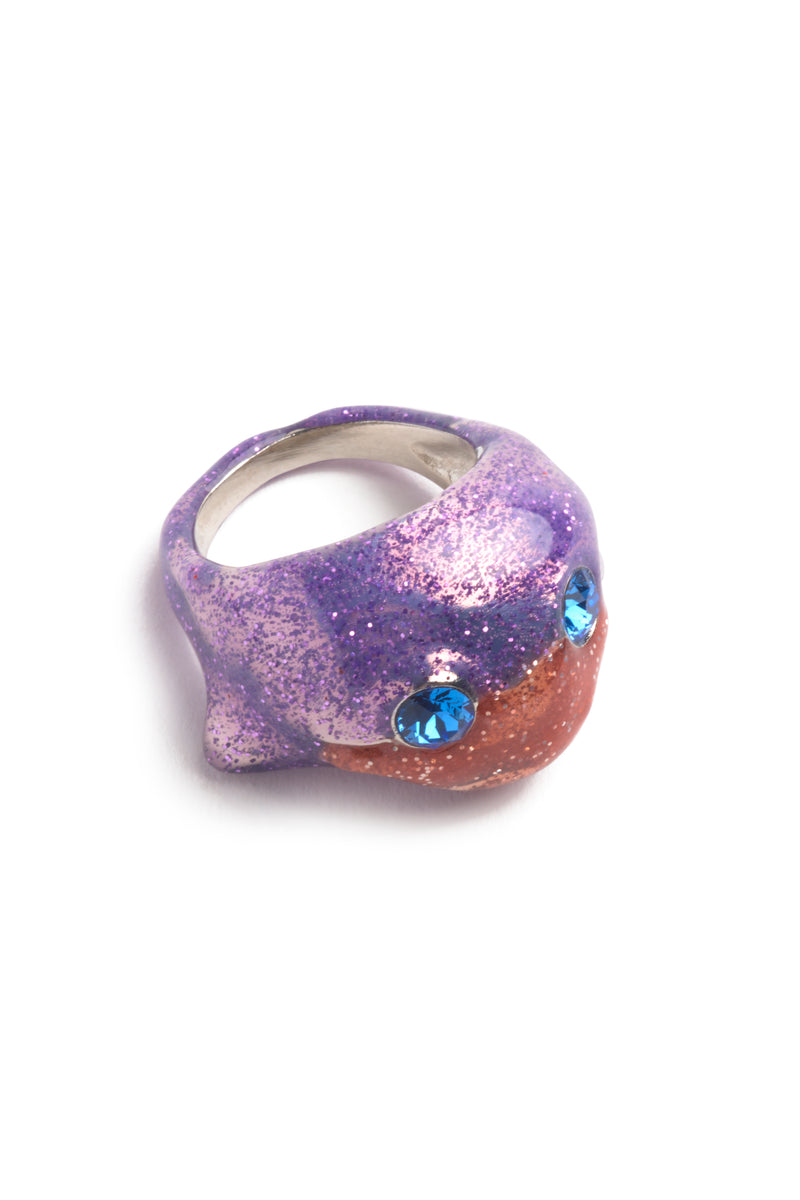 PINK GLITTER BABY DOLPHIN RING