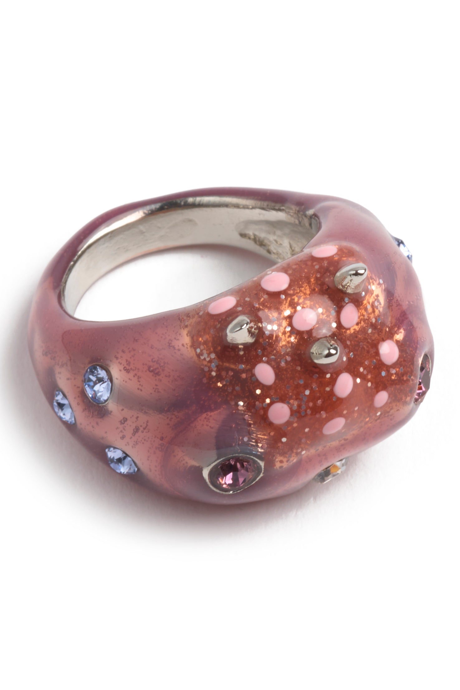 GLITTER PINK  LILAC RHINO BABY RING