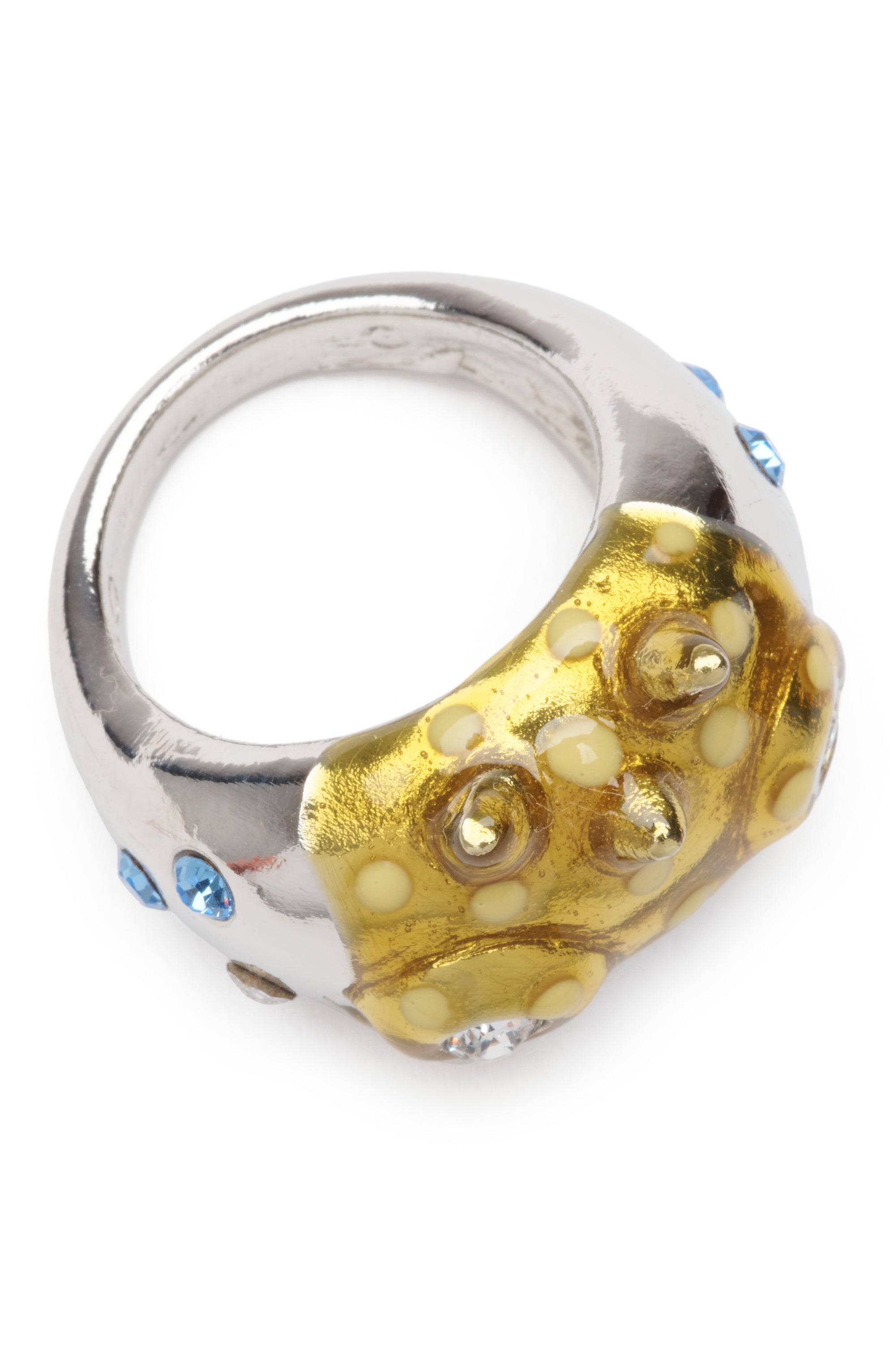 SILVER GOLD RHINO BABY RING
