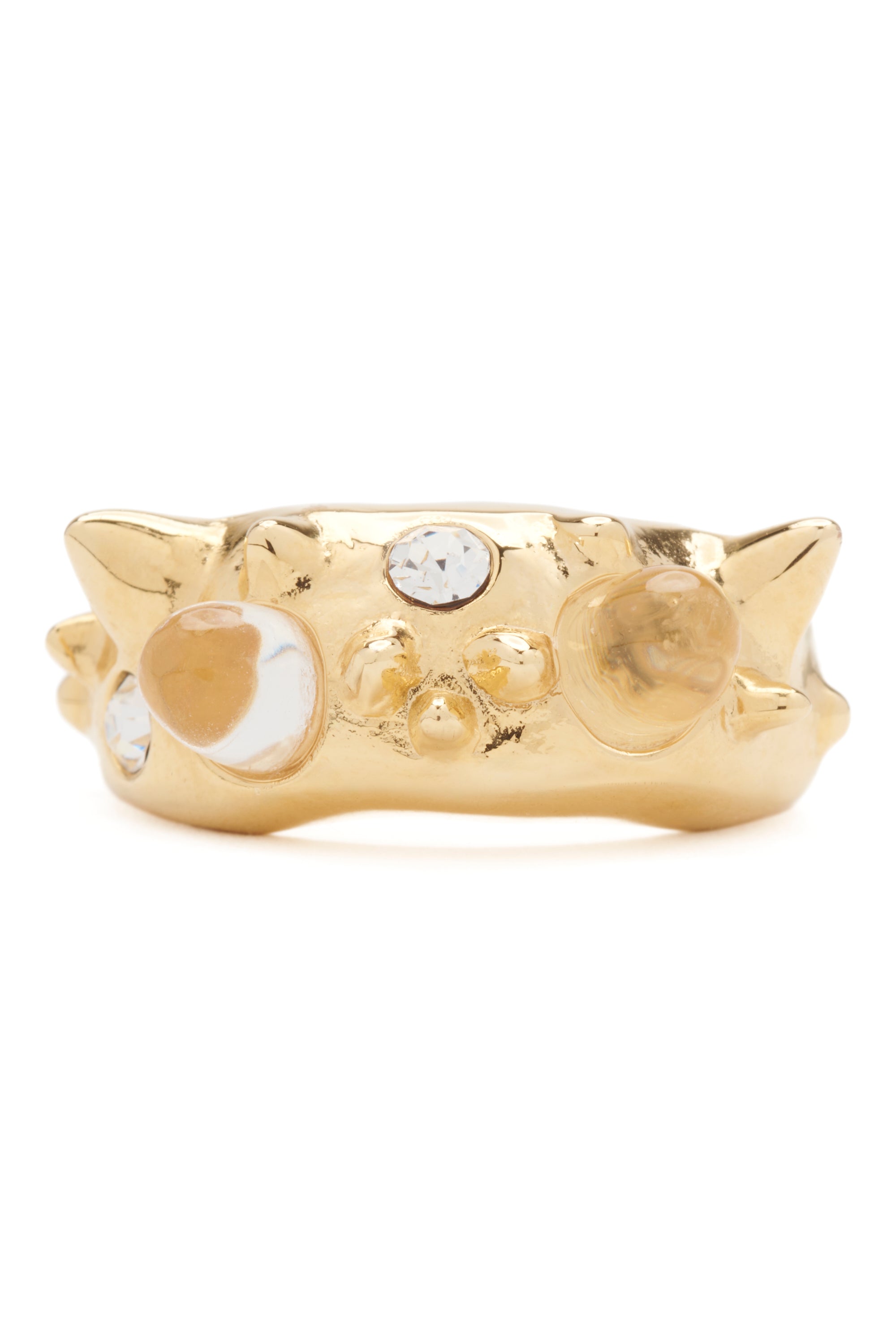 GOLD CLEAR DEMI ALIEN RING