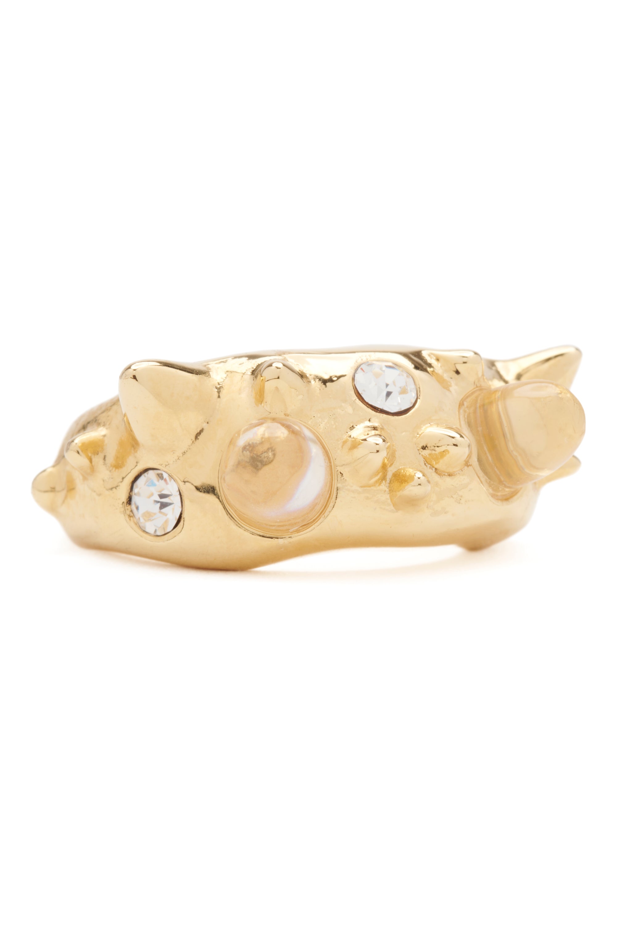 GOLD CLEAR DEMI ALIEN RING