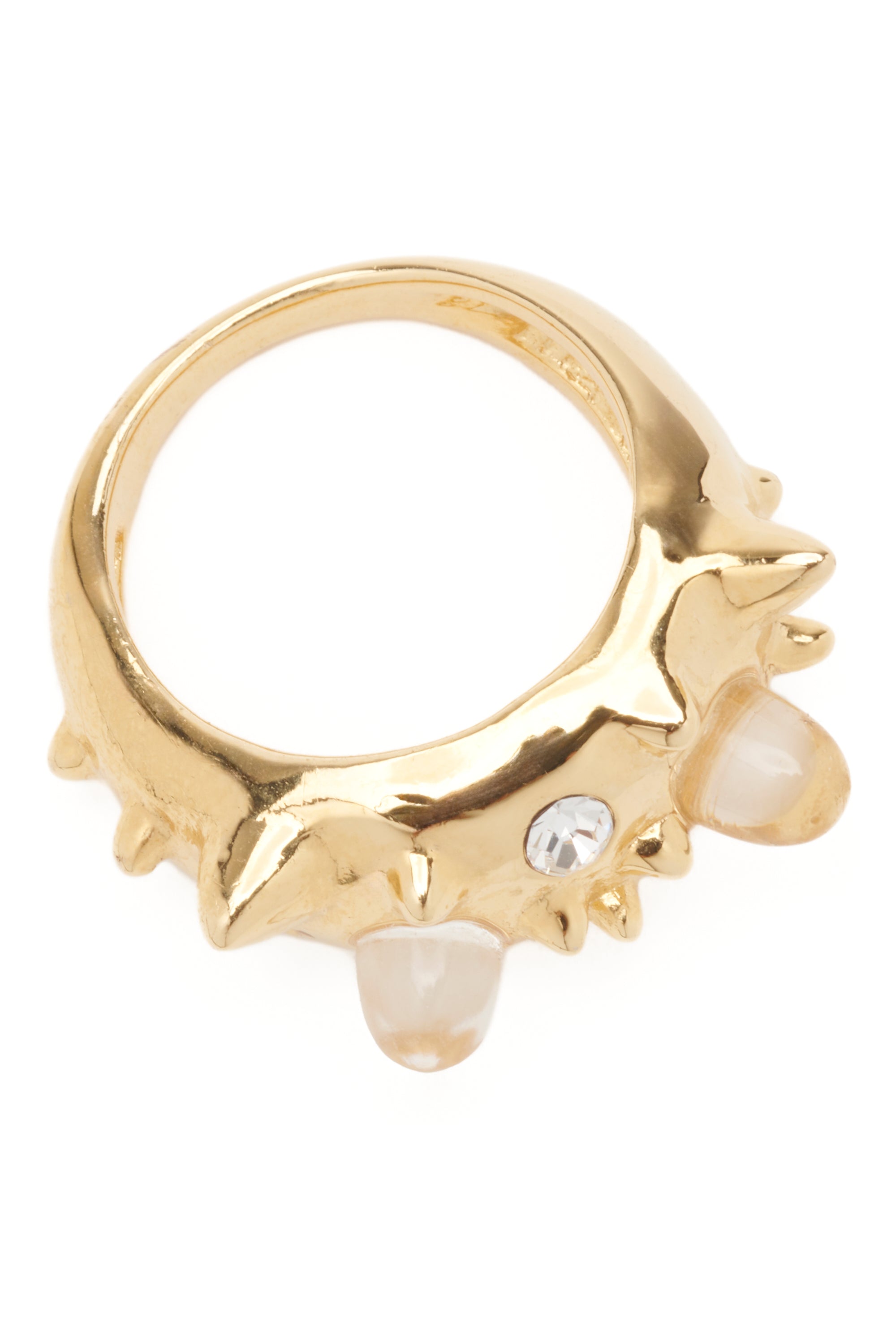 GOLD CLEAR DEMI ALIEN RING