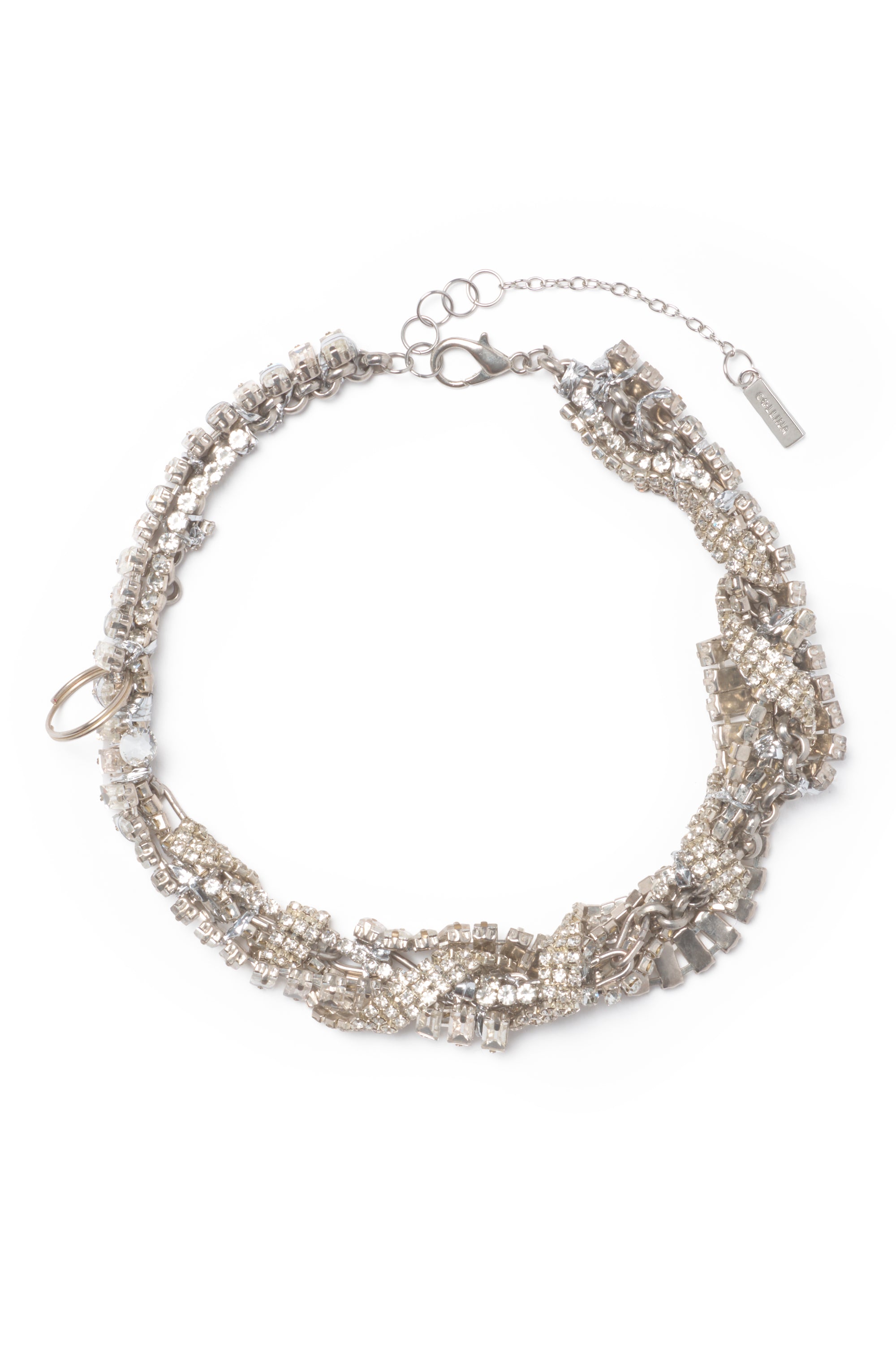 CRYSTAL CLEAR RHINESTONE JUNK NECKLACE