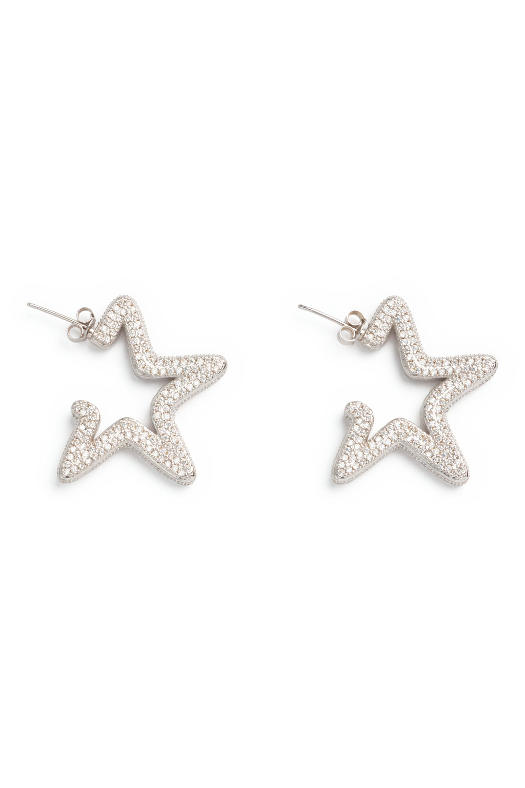 【関税込み】Collina Strada シルバー Star Trail ピアス CRYSTAL CLEAR SUPER STAR HOOPS | COLLINA STRADA – Collina Strada