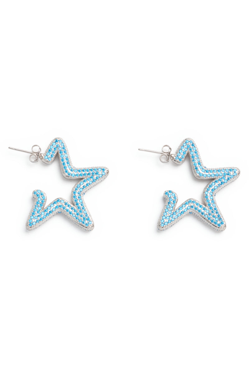 SOFT BLUE SUPER STAR HOOPS